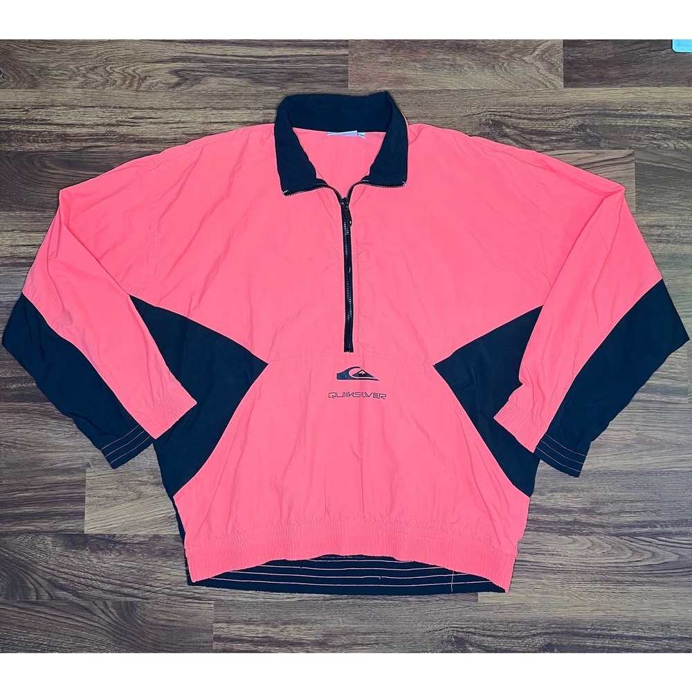 Vintage Quicksilver Surf Color Block 1/4 Zip Windbreaker Boxy Unisex L
